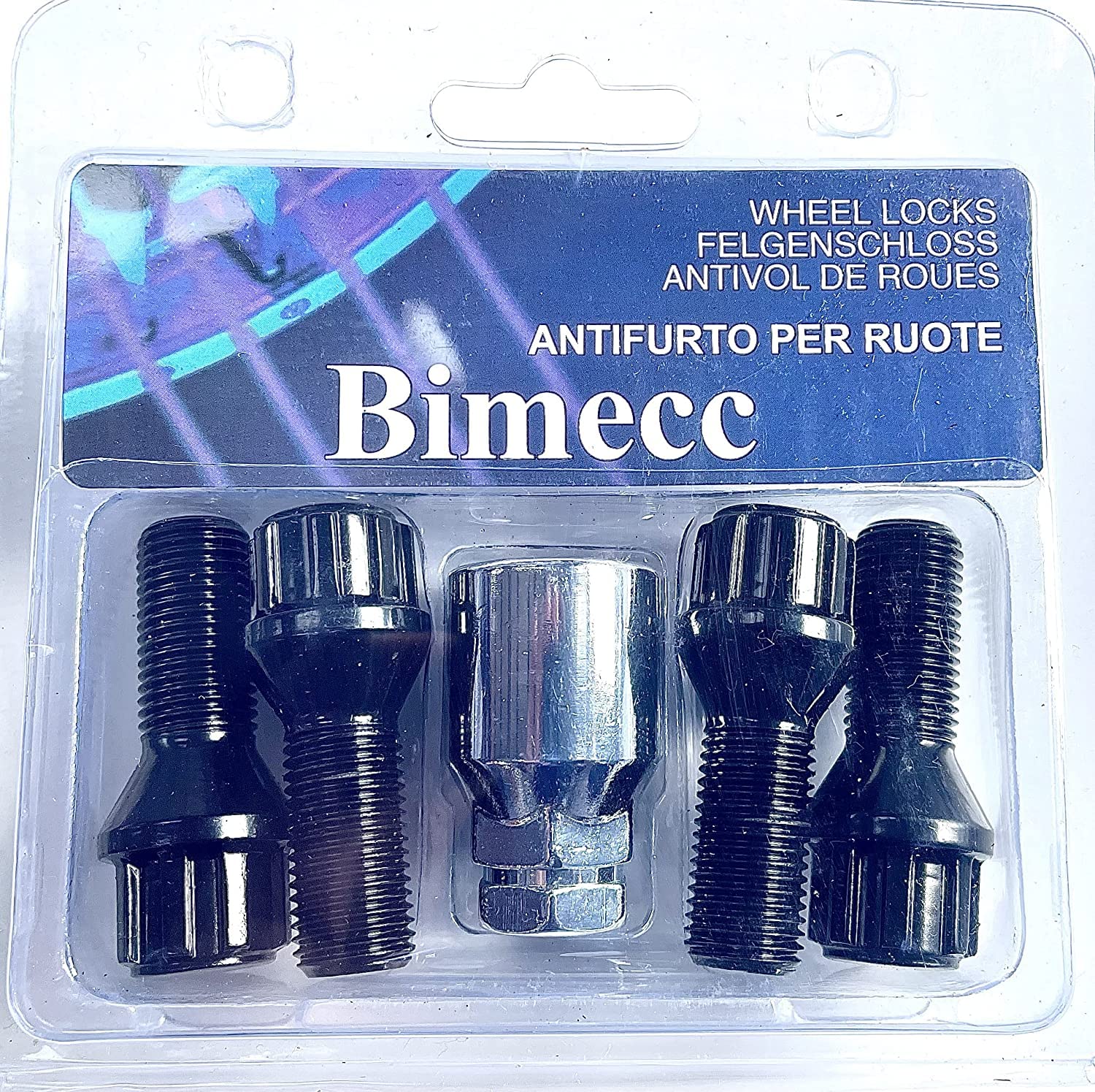 BIMECC Locking Wheel Bolts | M14x1.5 | Black