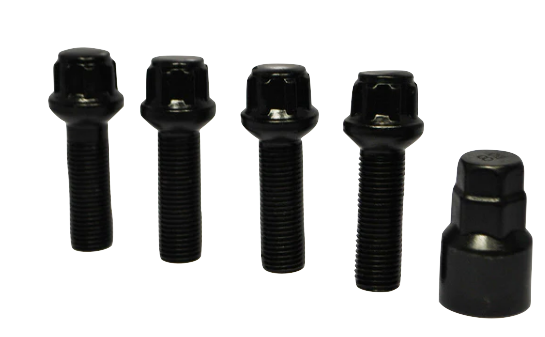 BIMECC Locking Wheel Bolts | M14x1.5 | Black (Radius - VAG OE)