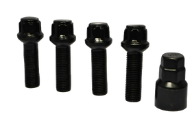 BIMECC Locking Wheel Bolts | M14x1.5 | Black (Radius - VAG OE)