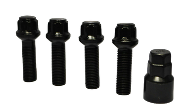 BIMECC Locking Wheel Bolts | M14x1.5 | Black (Radius - VAG OE)
