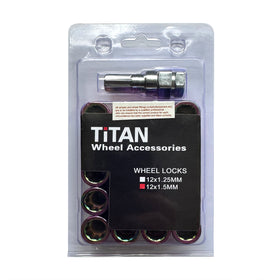 TITAN Nuts | Tuner Wheel Nuts | M12x1.5 | Set of 20 with Key | Petrol / Iridium - 0