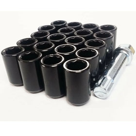 TITAN Nuts | Tuner Wheel Nuts | M12x1.5 | Set of 20 with Key | Black
