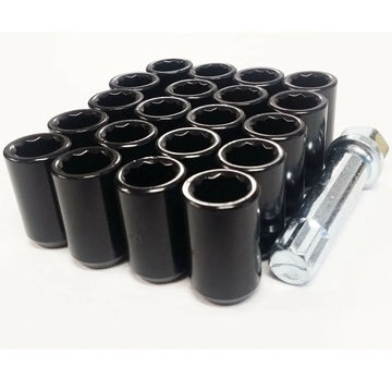 TITAN Nuts | Tuner Wheel Nuts | M12x1.5 | Set of 20 with Key | Black